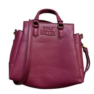 👜 Steve Madden Burgundy Tote Satchel Bag Crossbody Strap OS‎ 👜